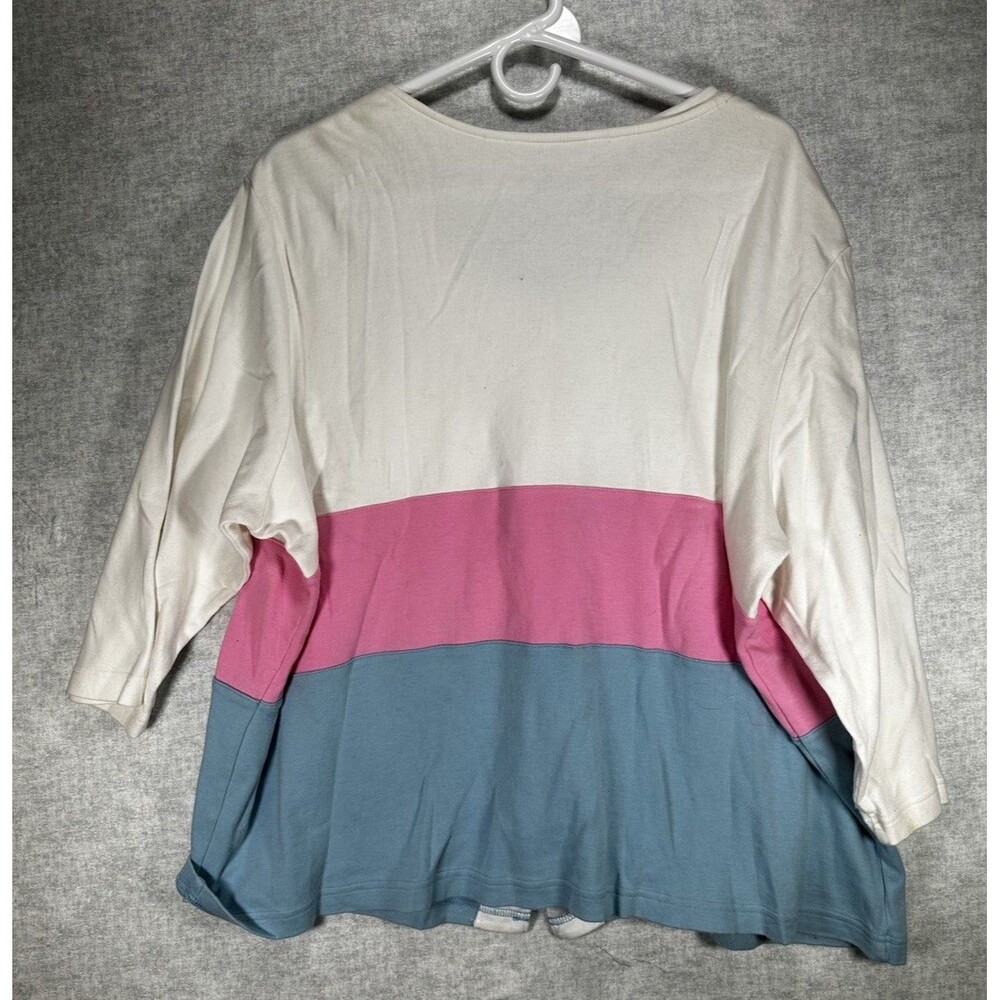 Two Twenty Collection Knit Button Up Short Sleeve Shirt Top Size XL Granny Core - Picture 2 of 6